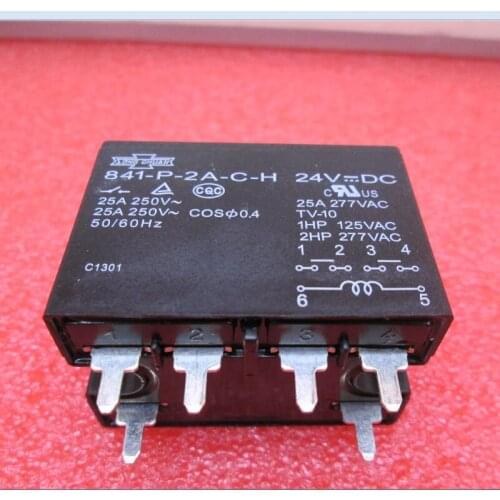 HOT NEW relay 841-P-2A-C-H-24VDC 841-P-2A-C-H 24VDC 841-P-2A 841P2A-H 24VDC DC24V 24V 25A 250V 277VAC 6PIN