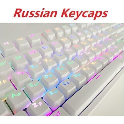Russian Keycaps 104 Keys Mechanical Keyboard Keys Dual Color Injection Transparent RGB Backlit Lighting Keycaps
