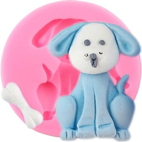 3D Dog Shape Silicone Molds DIY Bone Cupcake Fondant Cake Decorating Tools Cookie Baking Candy Clay Chocolate Gumpaste Moulds