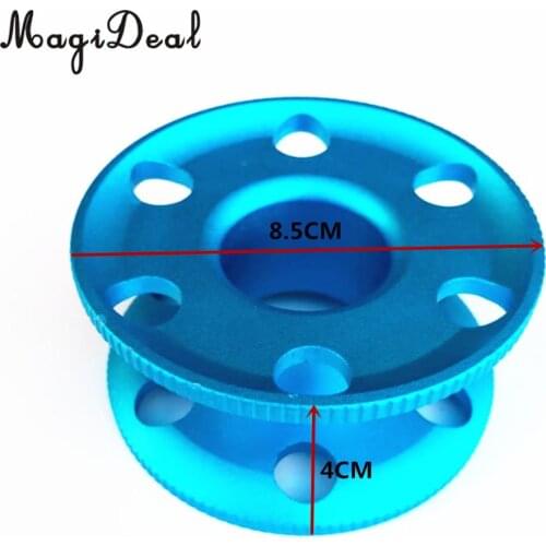 Blue Performance Durable Aluminum Alloy Scuba Diver Snorkeling Finger Reel Compact Wreck Cave Diving Tech Guide Line Spool