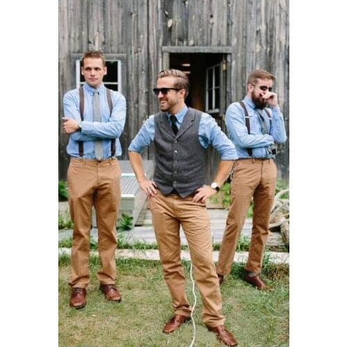 Rustic Wedding Mens Vests Outerwear Tweed Groomsmens Vests Bespoke Slim Fit Mens V Neck Vests Evening Prom mens vest waistcoat