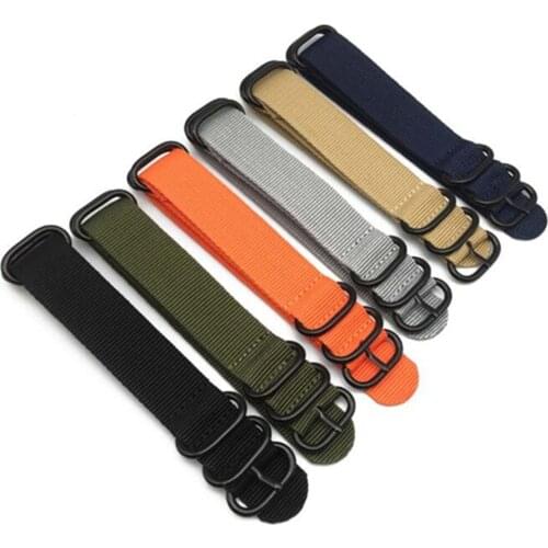 Heavy Duty Nylon NATO Watchband Strap 20mm 22mm 24mm Watch Band Zulu Strap Stainless Steel Ring Buckle Canvas Army