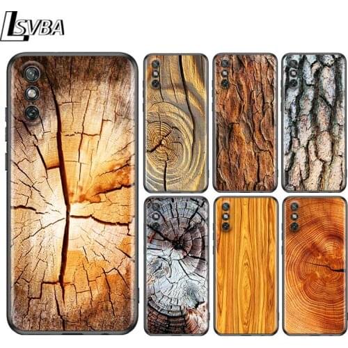 Texture Wood for Huawei Y9A Y9S Y9 Y8S Y8P Y7P Y7 Y6 Y5P Y5 Lite Pro Prime 2020 2019 2018 2017 Black Phone Case