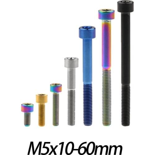 Xingxi Titanium Ti M5x10 12 16 18 20 25 30 35 40 45 50 55 60mm DIN912 Bolt Cap Allen Head Screw for Bicycle Stem Seatpost Part