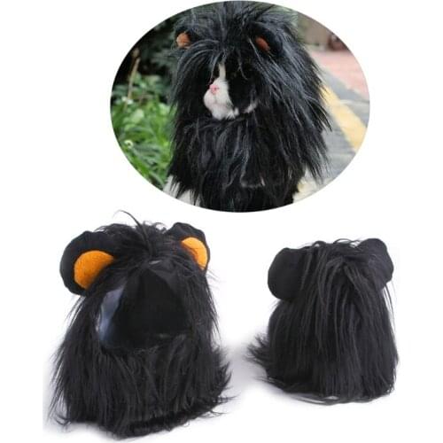 Funny Pet Costume Lion Mane Wig Cap Hat for Cat Dog Halloween Christmas Clothes Fancy Dress Pet Clothes