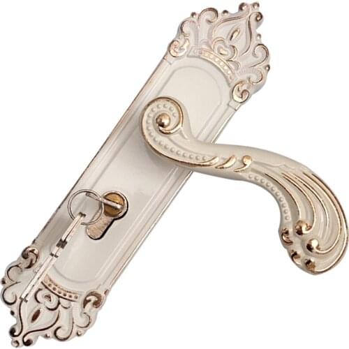 European Style Bedroom Handle Lock Door Lock Key Kit Combination Aluminum Alloy Retro Lock Family Room Door Hardware Accessories