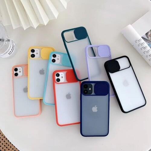 Slide Camera Lens Protection Case For iPhone 11 Pro XS Max Case SE 2020 Shockproof Matte Cover For iPhone XR 6S 7 8 Plus X SE 2