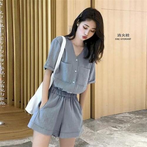Women Jumpsuit Casual Simple Fashion Korean V-neck Shorts Jumpsuit Fashion Jumpsuits for Women Fashion Clothes Romper Summer New