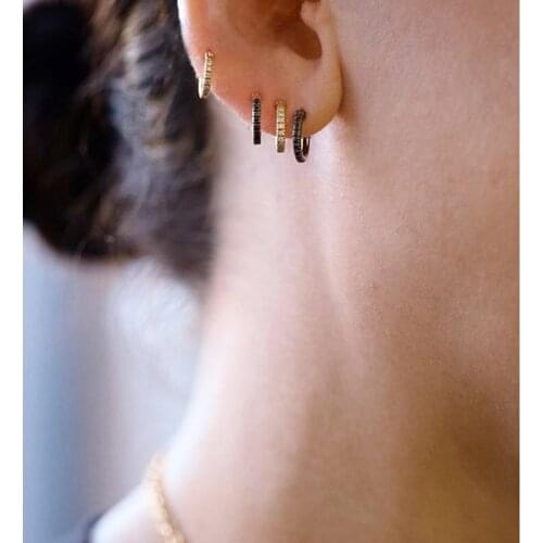 10mm 4 color mini small cz round disc 925 sterling silver tiny simple classic circle earring