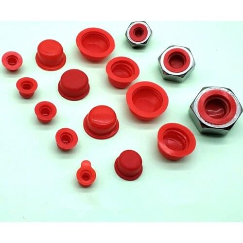 10pcs red cylinder dust plug Cap silicone rubber sheath internal thread hole plug for hydraulic hose Screw hole decorative cover