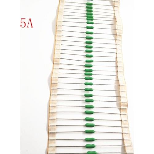 100pcs/lot 5A 125V/250V 2.4*7mm Axial Lead Green Fuse 5A 2.4 x 7 Fast Blow PICO Resistance Fuse