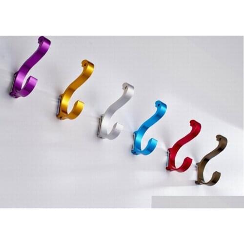 100pcs/lot Modern Aluminum alloy Hooks Kitchen Door Rear Coat Wall Hooks For Clothes Bathroom Hardware Accessories