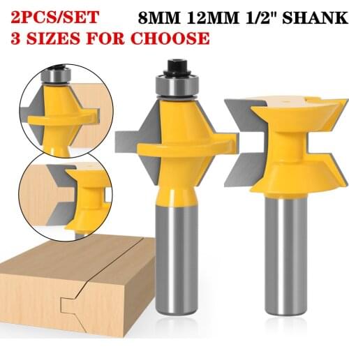 2pcs/set 1/2" Shank 120 Degree Chisel Groove Woodworking Cutter Tools Router Bit Set Wholesale Price