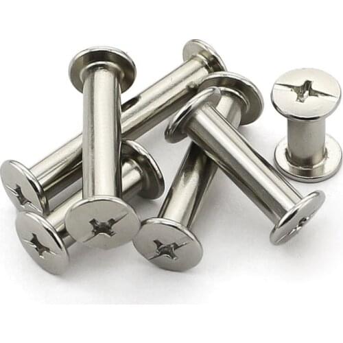 20-100PCS Nickel Plated Photo Albums Binding Reduction Lash Rivet Screws Books Docking Screw Recipe Ledger M5x8/10/12/15-60mm