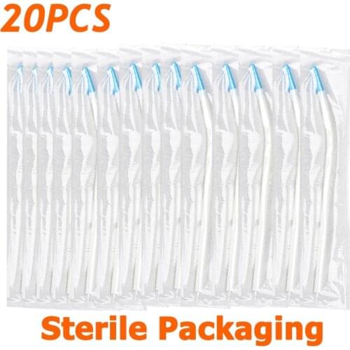 20pcs/Dental Disposable Surgical Suction Tips Suction Tube Long Slim type Dentistry Materials