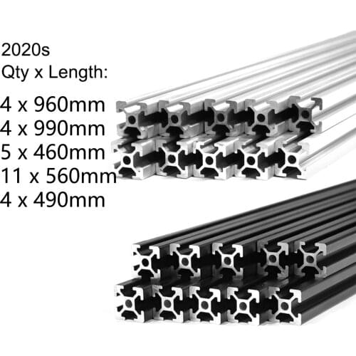 2020 Smooth Surface Size: 4 x 960mm 4 x 990mm 5 x 460mm 11 x 560mm 4 x 490mm T Slot Aluminum Extrusion Profile