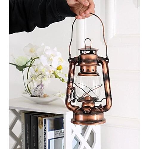 25cm Vintage Style Kerosene Lamp Portable Outdoor Emergency Survival Tool Camping Tent Light Empty for Hanging Lantern Decor