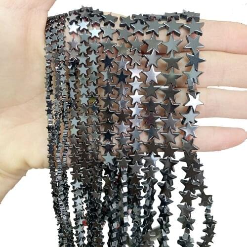 4/6/8/10mm Black Star Shape Hematite Natural Stone Spacer loose Beads For Jewelry Making DIY Bracelet Necklace Accessories B280