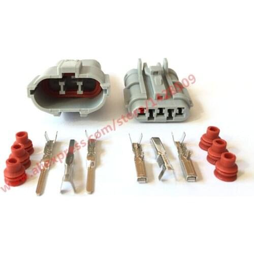 5 Sets 3 Pin Engine Power Electrical Connector Female And Male Auto Wire Connector 7123-7434-40 7282-8782