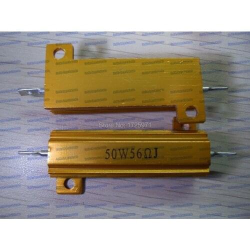 50PCS/LOT RX24-50W 56R 56 Ohm LED load resistor Aluminum Case Wirewound Resistor