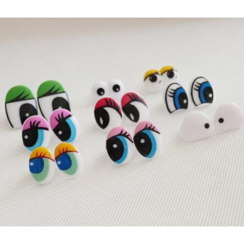 500pcs/lot new arrvial cartoon plastic safety toy eyes & soft washer for diy plush doll findings--style option
