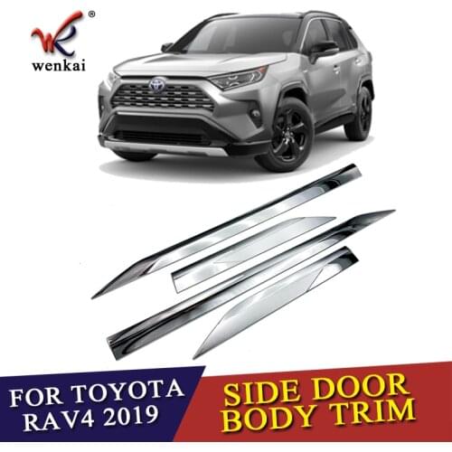ABS Chrome Door Body Molding Fit For Toyota RAV4 2019 2020 Car Accessories Side Strips Trim Cover