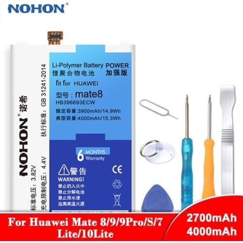 NOHON Lithium Battery For Huawei Ascend Mate 8 9 Pro S 9Pro 7Lite 10Lite Honor 6 Plus 7X HB396693ECW HB396689ECW Phone Bateria