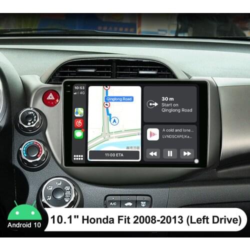 10.1" Car Radio Head Unit Central Multimedia Android For Honda Fit 2008-2013 (Left Drive) Support Reversing Camera DVR OBD DAB
