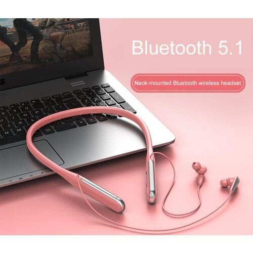 BT96 Bluetooth Headset Large Battery Capacity In-Ear ABS Wireless Neck Stereo Magnetic Storage Earphone for Sports, travel