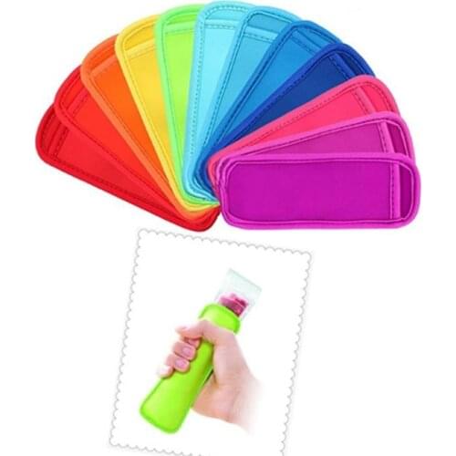 Popsicle Holders Pop Ice Sleeves Freezer Pop Holders 8x16cm for Kids Summer Kitchen Cookies 10 color Have Stock SN365