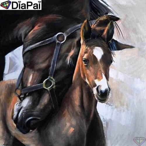 DiaPai 100% Full Square/Round Drill 5D DIY Diamond Painting "Animal horse" Diamond Embroidery Cross Stitch 3D Decor A20705