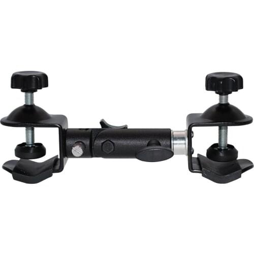 Longer new Heavy Duty Metal Clamp Holder Double U Clip Dual C Clamp Type Bracket Mount for Photo Studio Light Stand, Photography