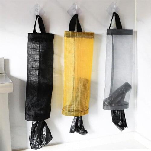 Garbage Bag Dispenser Mesh Reusable Plastic Bag Dispenser Shopping Bag Holder Grocery Bags Holder Kitchen Accessories