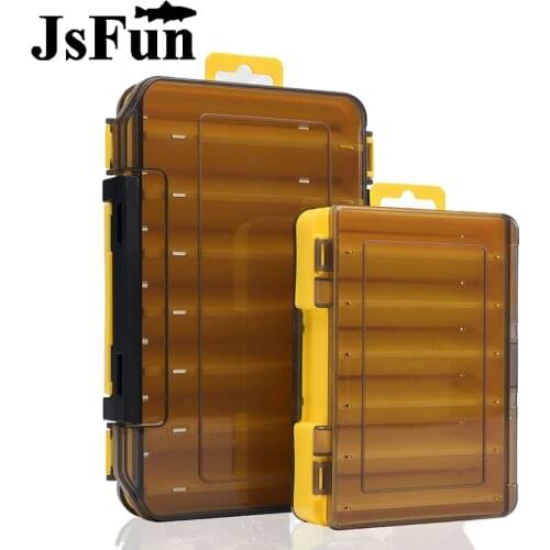 Double-sided Luya Case Fishing Tackle Box 12&14 Room Hard Baits Storage Box Reversible Plastic Baits Storage Accessories N0145