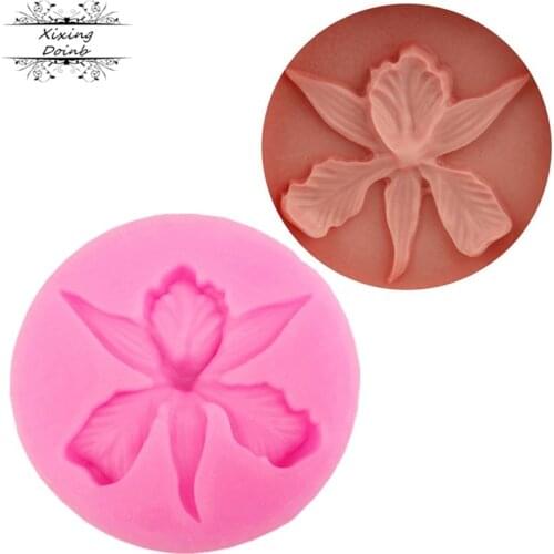3D orchid shaped silica gel mold embossed soft candy chocolate cake decoration tool candy craft art Tool kitchen supplies