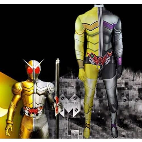 Kamen Rider W Rider Accel Zentai Bodysuit Cosplay Costume Adults Kids Unisex Masked Rider One-Piece Halloween Party Jumpsuits