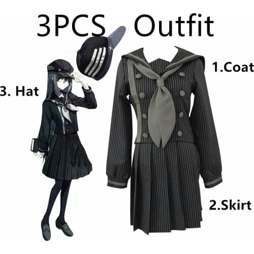 Danganronpa V3 Cosplay Costume Saihara Shuichi Costume Set Hot Anime Game School Uniform Suit Outfit Gray Wig Halloween Cosplay