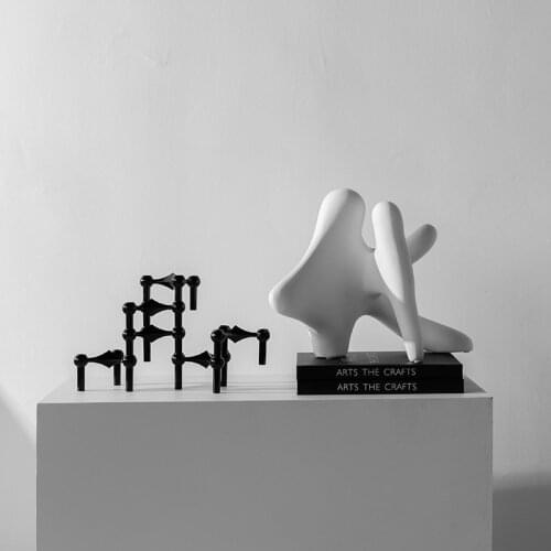 Creative Abstract Double Dance Ceramic Figurines Ornaments Modern Home Living Room Office Hotel Desktop Decoration Accessories