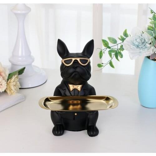 Cool Resin Bulldog Statue For Home Decoration Multifunctional Desk Storage Miniature Coin Bank Party Decorative Figurine