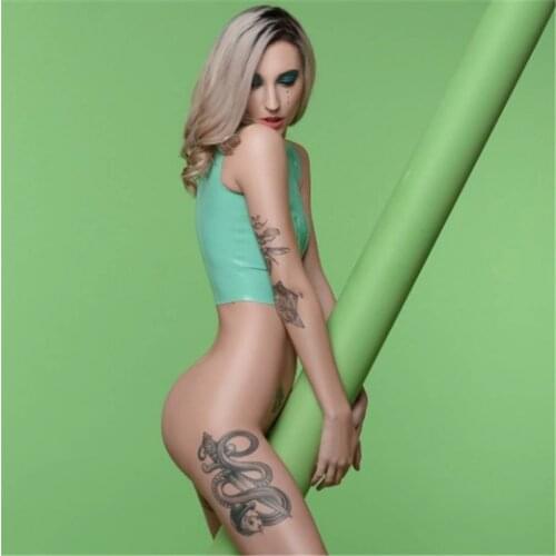 Latex Bra Latex Tight-fitting Top with Cups Sexy Fresh Color Latex Bra Top