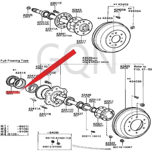 Oil seal (rear axle shaft) 1979-Toy ota STO UTT OYO ACE LAN DCR UIS ER crank front and rear oil seal rear axle oil seal