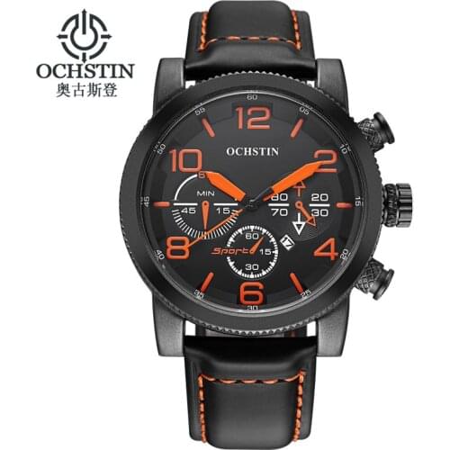 OCHSTIN Newest Watches Men Luxury Fashion 2018 Date Hour Brand Designer Leather Quartz Wristwatch Male relogio masculino reloj