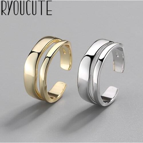 New Arrivals Vintage Large Open Chains Lines Rings For Women Large Adjustable Size Finger Ring Fashion Boho Jewelry