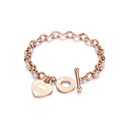 New Titanium Steel Chain & Link Female Bracelets Bangle Jewelry O-chain Love Bible Proverbs 4:23 Bracelet Pulsera