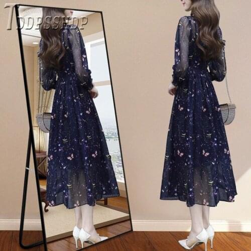 2019 Autumn Long Sleeve Pleated Women Dress Korean Chic Female Dresses