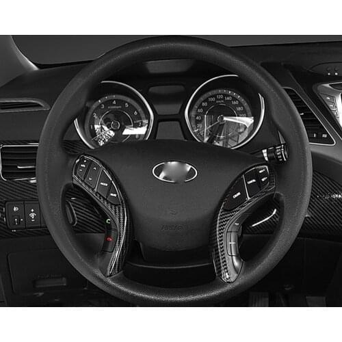 ABS steering wheel trim decorative Control Button frame sequins sticker accessories cover for Hyundai Elantra AT 2011-2015