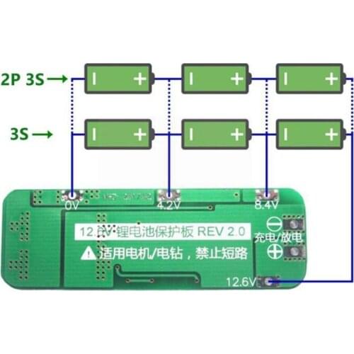 BMS 3S 18650 Lithium Battery Charger Protection Board 11.1V 12.6V Charging Protecting Balancer 12V Module 3S For Nominal 20 D2O1