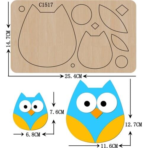 New Owl Wooden die Scrapbooking C-1517 Cutting Dies Multiple sizes