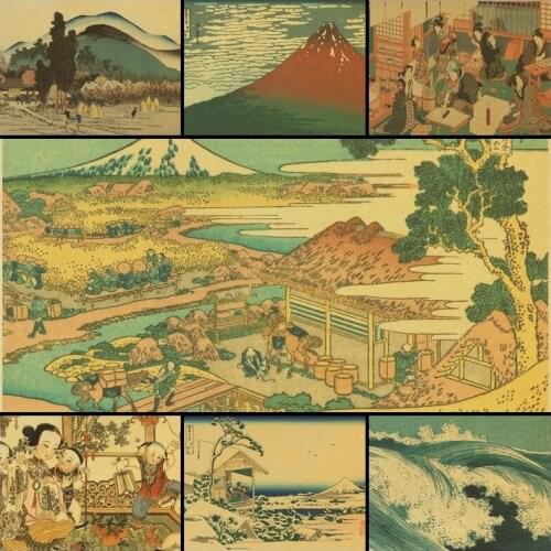 Full square diamond painting 5D Ukiyo-e Japanese vintage painting DIY diamond embroidery cross stitch bag handmade gifts home de