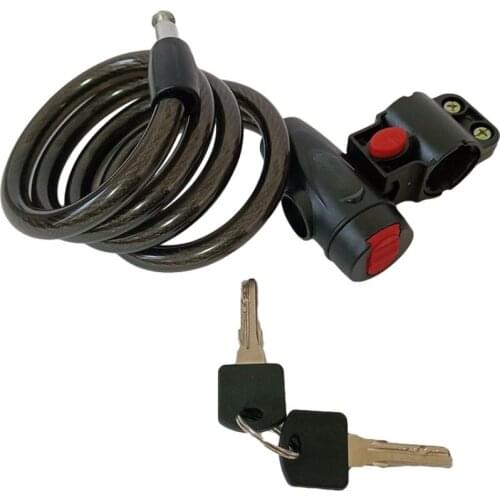 Theft Spiral Steel Cable Universal Protective Bicycle Lock Stainless Steel Cable Coil Bicycle Accessories Bike Lock with 2 Key